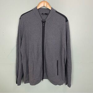Theory Thadd Gray Grey Mens Wool Zip‎ Up Sweater XXL